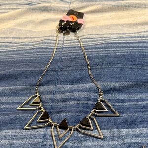 Paparazzi Black and Silver Triangle Necklace